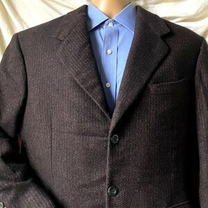 Tom James Vtg Tweed Sport Coat Executive Wool Donegal Brown Fleck 39 40 Bespoke